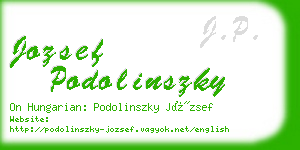 jozsef podolinszky business card